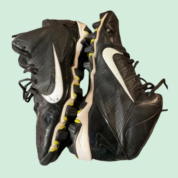Nike Alpha Shark football cleats black/white size 8.5 - Picture 1 of 9